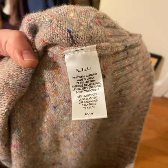 A.L.C. Women's Speckled Knit Sweater Cashmere and Wool sz M Medium - Picture 3 of 3